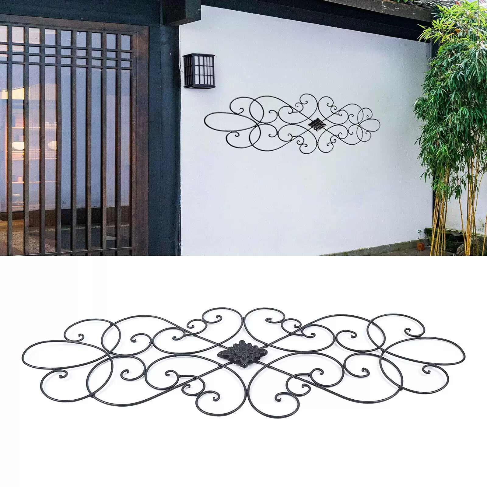 Metal Wall Art Schwarz Metall Wand Deko Wandkunst Eisen Hängende Wandverzierung