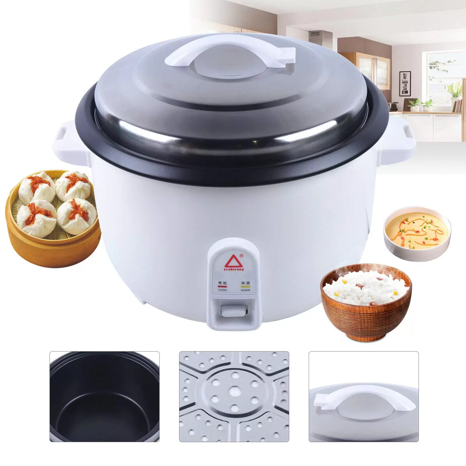 13 Liter 2 in 1 Reiskocher Multifunktion elektrisch Warmhaltefunktion Antihaft Reisgarer mit Dampfer Reisschaufel 13 Liter 2 in 1 Reiskocher Multifunktion elektrisch Warmhaltefunktion Antihaft Reisgarer mit Dampfer Reisschaufel