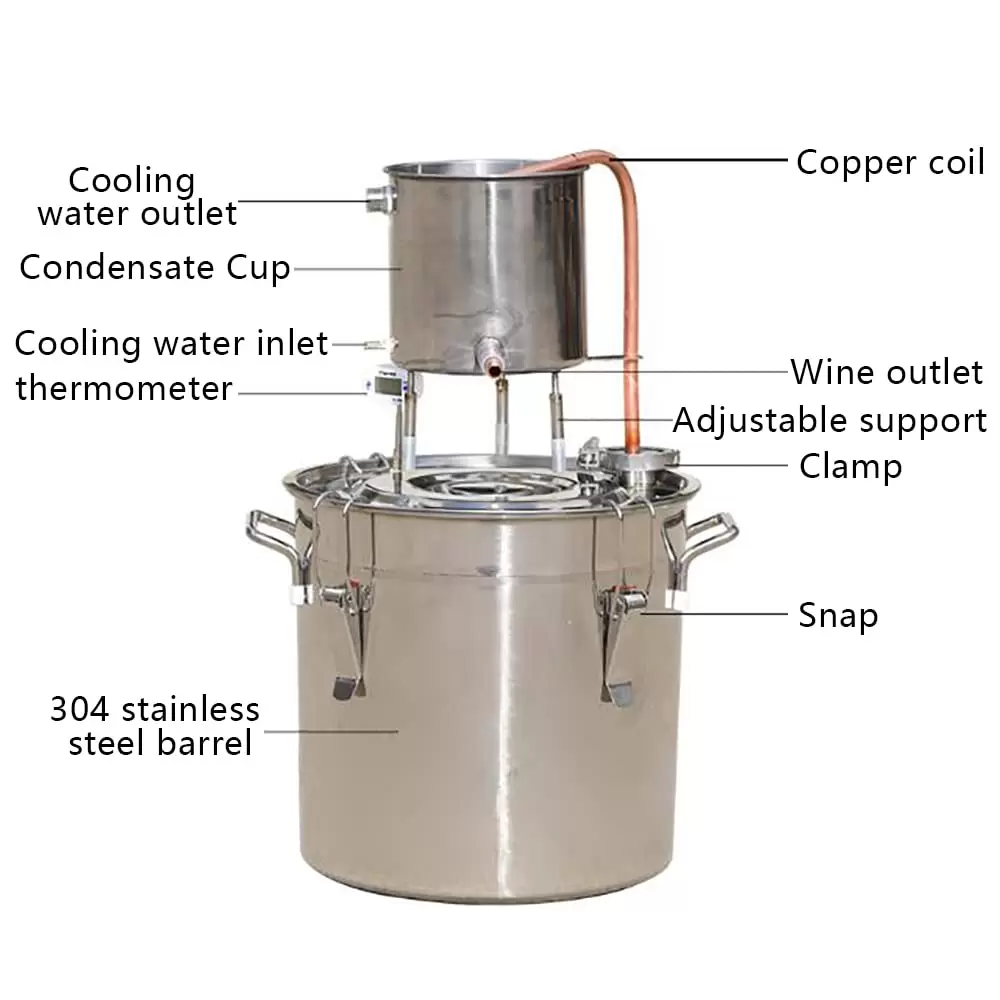 12L Destilliergerät Edelstahl Destillieranlage Destille Alkohol WeinDestille Distiller