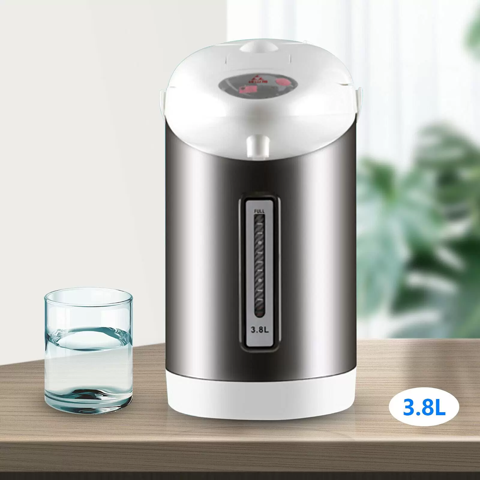 3.8L Edelstahl Elektrischer Heißwasserspender Wasserkocher Teekocher Thermoskanne 750W