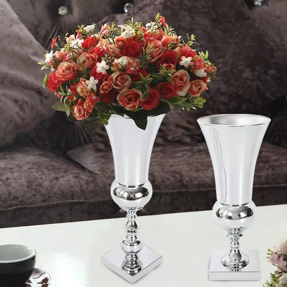 CNCEST 50cm Blumenvase Dekovase für Zuhause und Hochzeit Silber CNCEST 50cm Blumenvase Dekovase für Zuhause und Hochzeit Silber