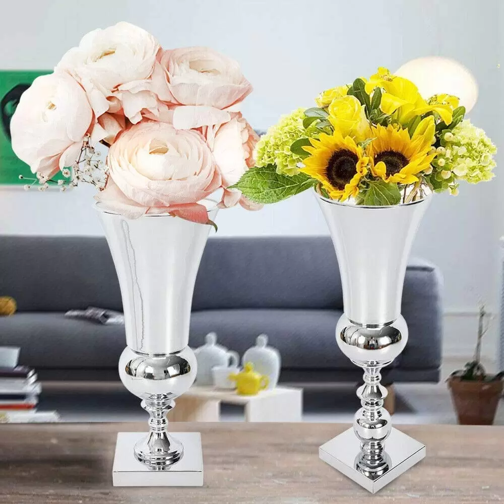 CNCEST 50cm Blumenvase Dekovase für Zuhause und Hochzeit Silber CNCEST 50cm Blumenvase Dekovase für Zuhause und Hochzeit Silber