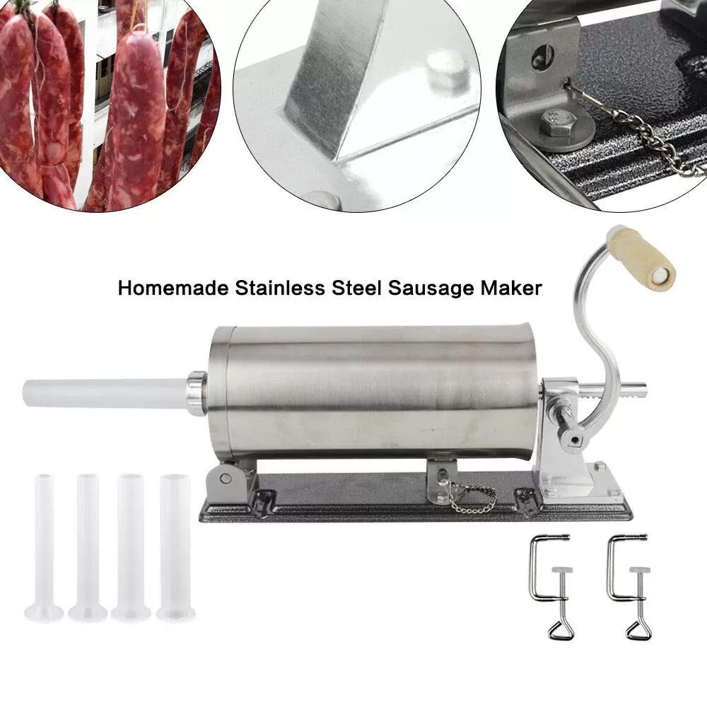 3L Edelstahl Handbuch Wurstfüller Wurstmaschine Wurstspritze Wurstpresse