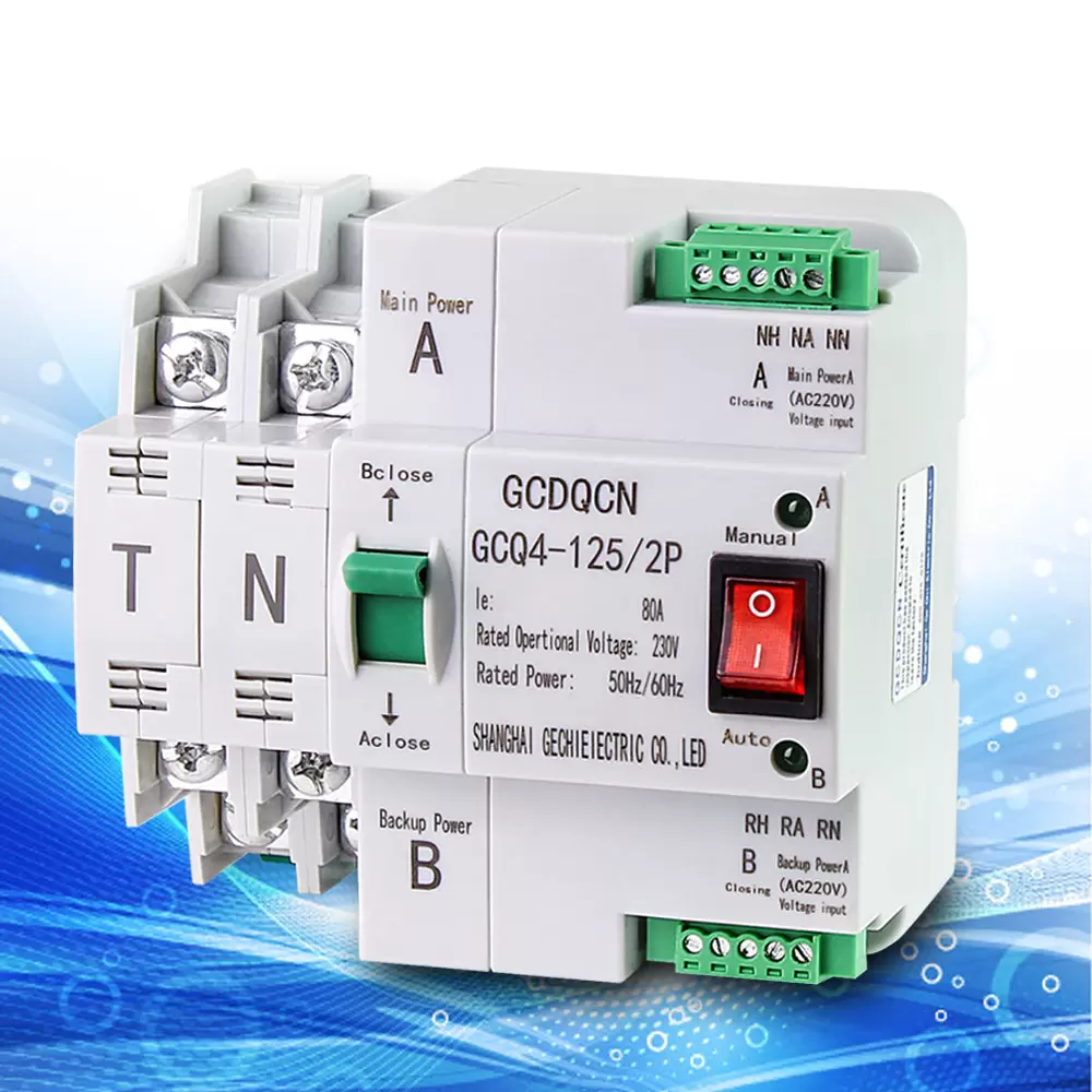 220V Dual Power Automatischer Transferschalter Transferschalter PC-Ebene MINI Umschalter 63A 2P 220V Dual Power Automatischer Transferschalter Transferschalter PC-Ebene MINI Umschalter 63A 2P