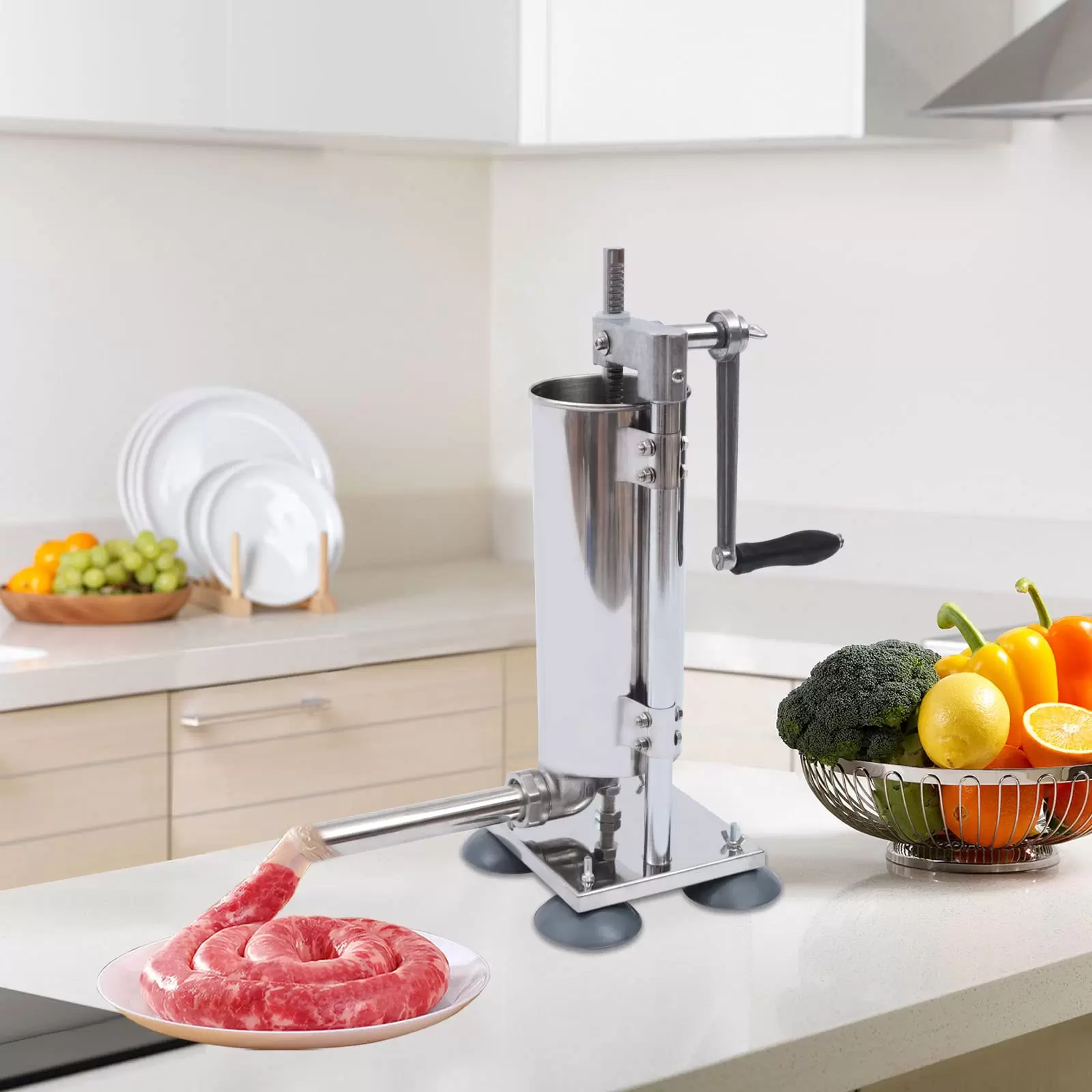 3L Vertikale Manuelle Wurstfüllmaschine Edelstahl Wurstfüller Wurst Stuffer Maschine Wurst Füller Fleisch Werkzeuge Für Küchen
