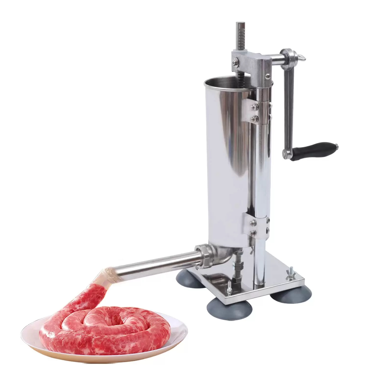 3L Vertikal Manueller Wurstfüller Saucenmaschine Fleischwolf Rostfreier Edelstahl Fleischpresse Wurstmaschine Stuffer Lebensmittelfüller Maschine Kommerzielle Hause