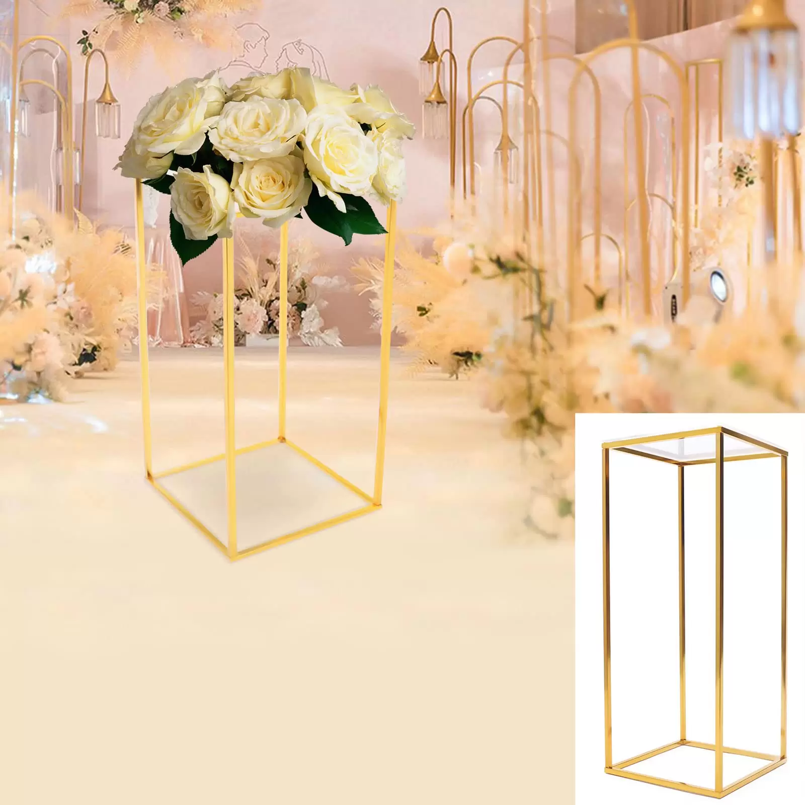 Metall Blumenständer Hochzeit Gold Bühne Säule Ständer Goldvasen für Hochzeit Herzstück Metall Blumenständer Hochzeit Gold Bühne Säule Ständer Goldvasen für Hochzeit Herzstück