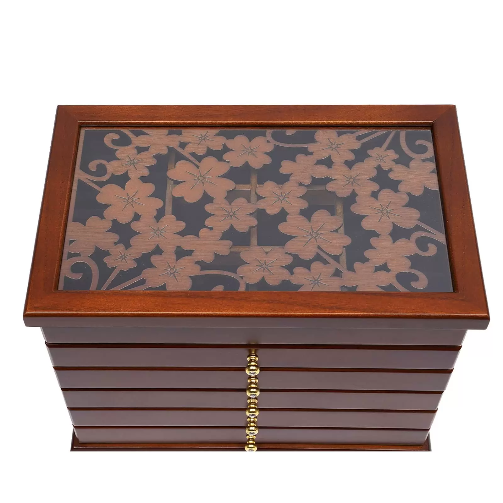Geschenk Retro 6 Schichten Holzschmuck Vitrine Schrank Organizer Schmuckkasten Geschenk Retro 6 Schichten Holzschmuck Vitrine Schrank Organizer Schmuckkasten