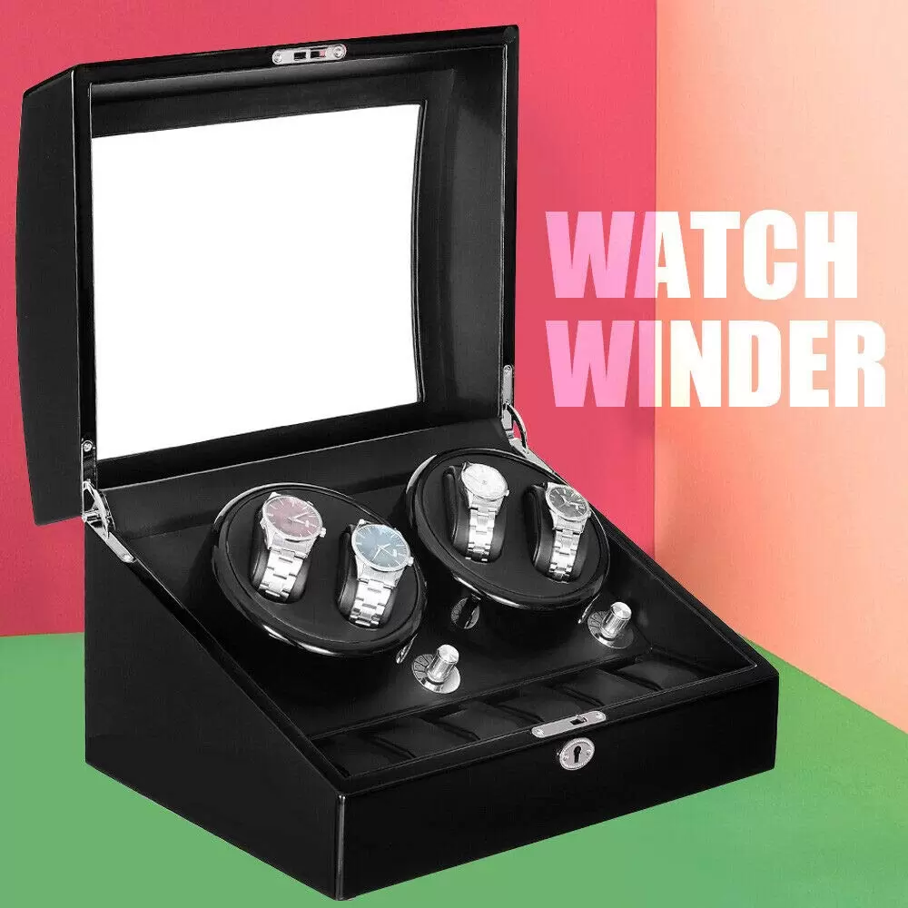 CNCEST 4 + 6 automatische Uhr Wickler Schmuck Lagerung Fall Uhren Display Box mit LED-Licht