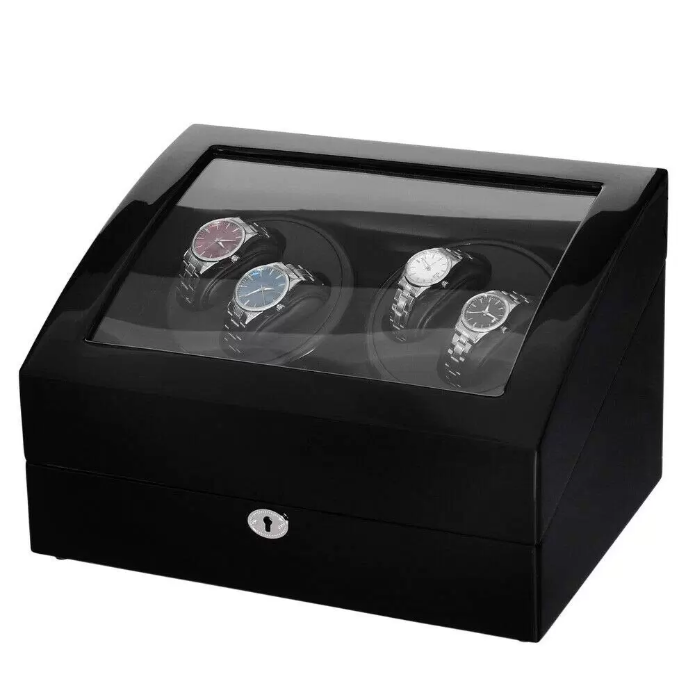 CNCEST 4 + 6 automatische Uhr Wickler Schmuck Lagerung Fall Uhren Display Box mit LED-Licht CNCEST 4 + 6 automatische Uhr Wickler Schmuck Lagerung Fall Uhren Display Box mit LED-Licht