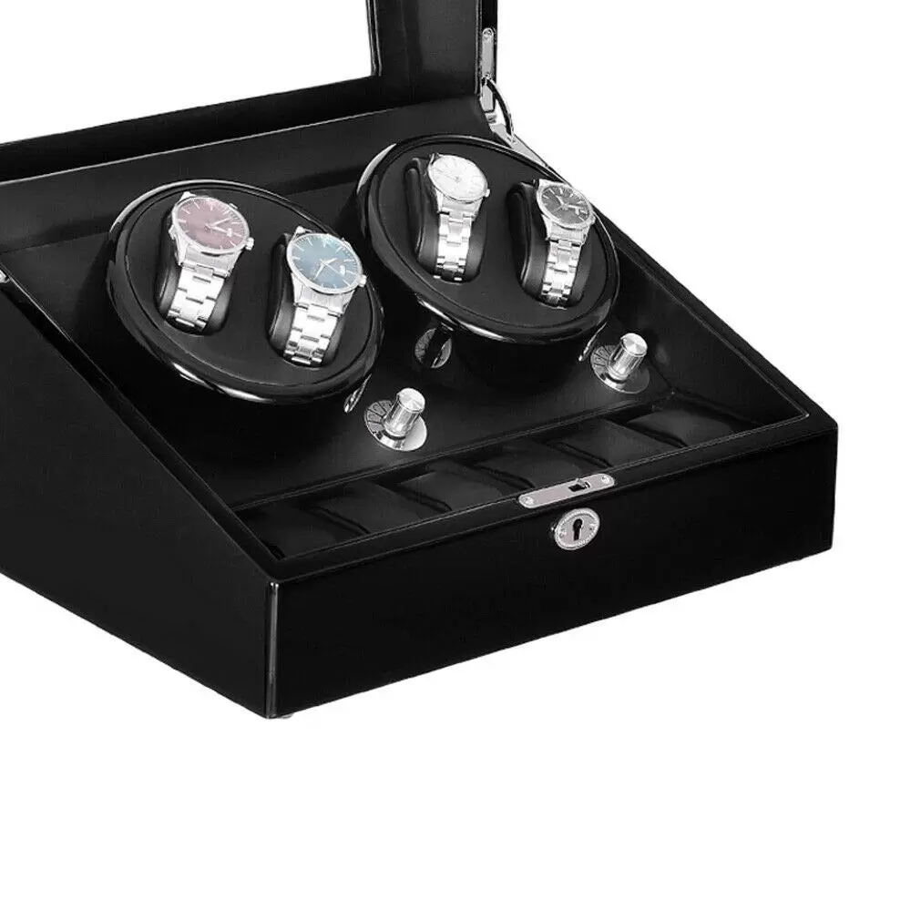 CNCEST 4 + 6 automatische Uhr Wickler Schmuck Lagerung Fall Uhren Display Box mit LED-Licht CNCEST 4 + 6 automatische Uhr Wickler Schmuck Lagerung Fall Uhren Display Box mit LED-Licht