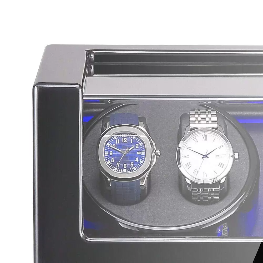 CNCEST 4 + 6 automatische Uhr Wickler Schmuck Lagerung Fall Uhren Display Box mit LED-Licht CNCEST 4 + 6 automatische Uhr Wickler Schmuck Lagerung Fall Uhren Display Box mit LED-Licht