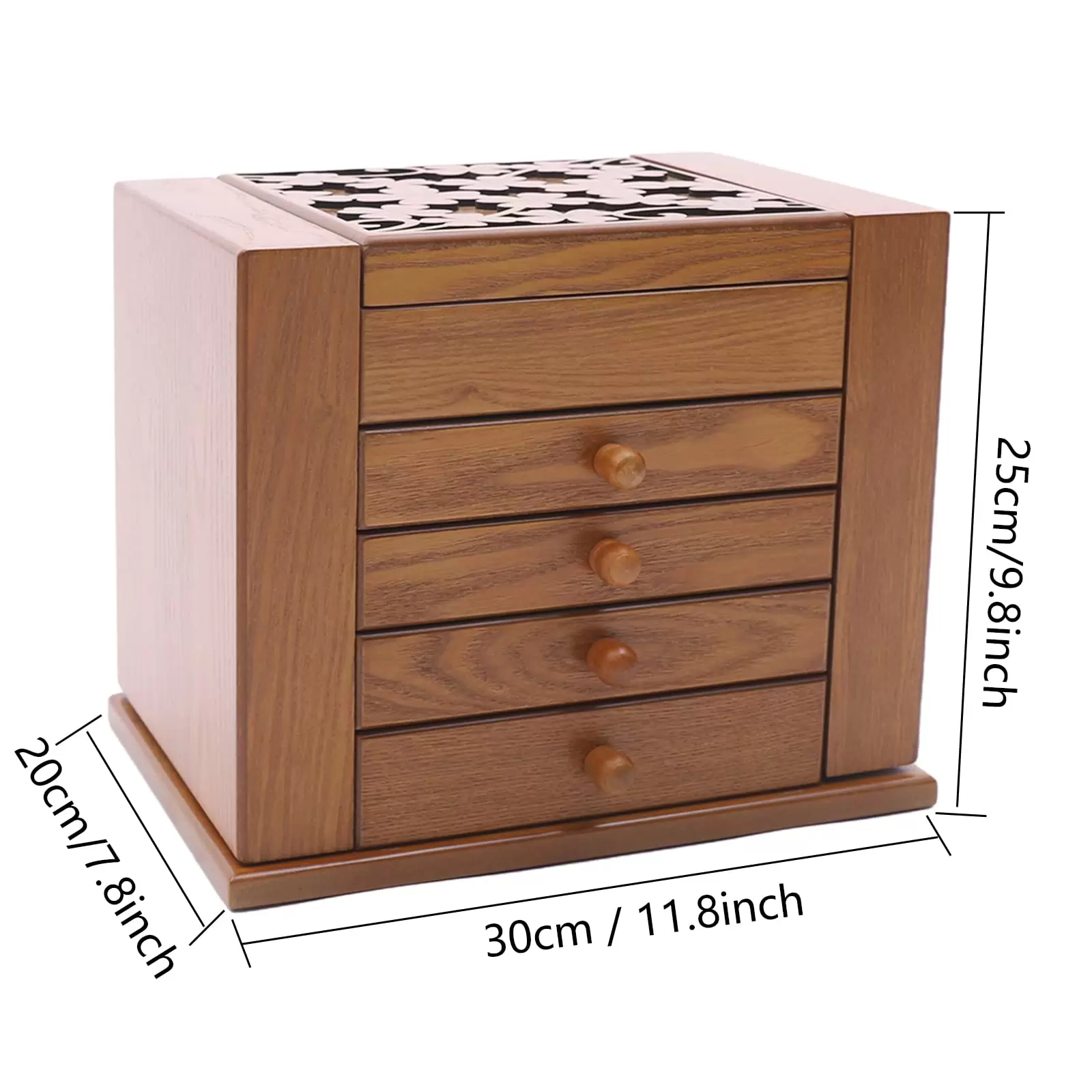Schmuckschatullen 5 lagige rustikale Holz-Schmuck Organizer Box für Uhren, Halsketten, Ringe Schmuckschatullen 5 lagige rustikale Holz-Schmuck Organizer Box für Uhren, Halsketten, Ringe