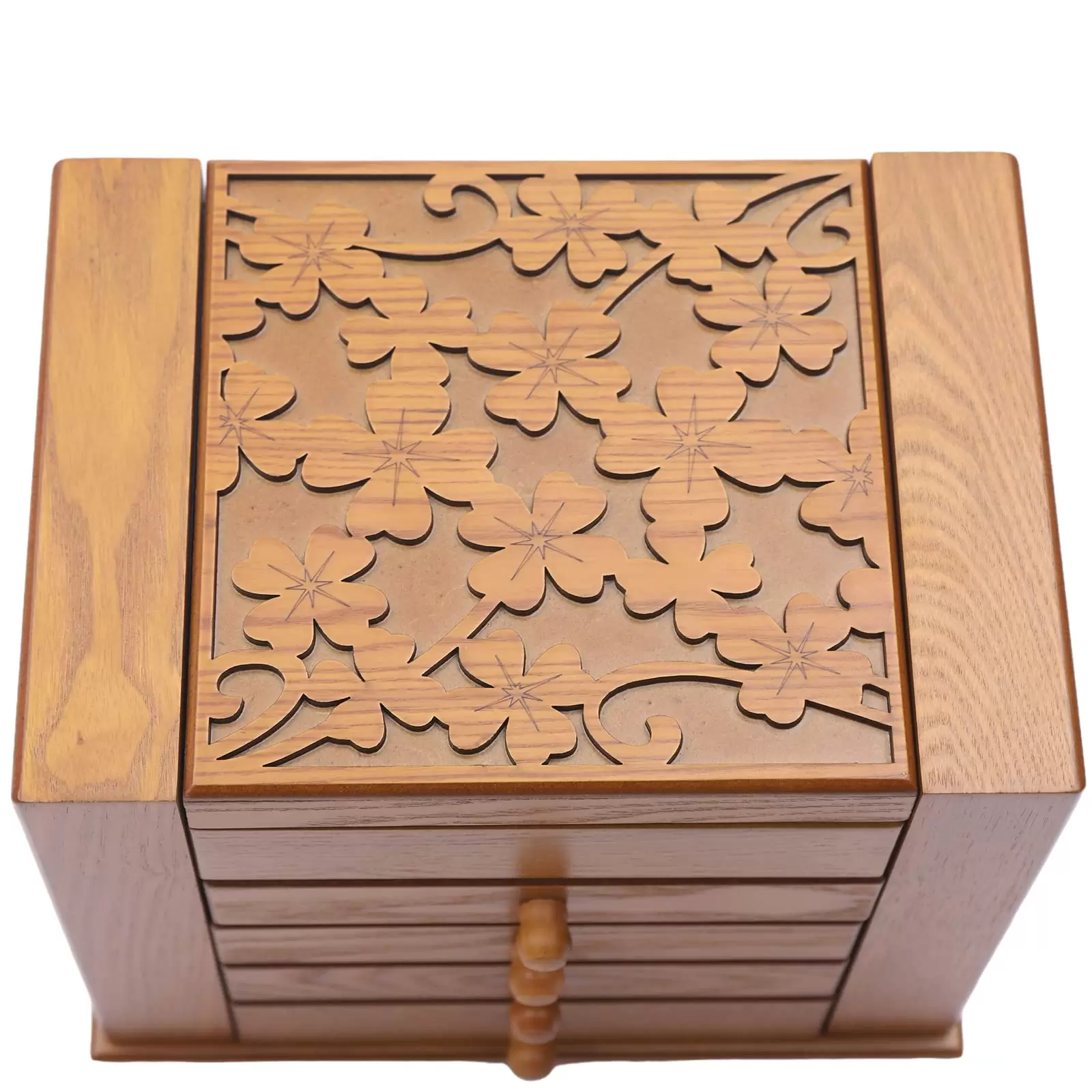 Schmuckschatullen 5 lagige rustikale Holz-Schmuck Organizer Box für Uhren, Halsketten, Ringe Schmuckschatullen 5 lagige rustikale Holz-Schmuck Organizer Box für Uhren, Halsketten, Ringe