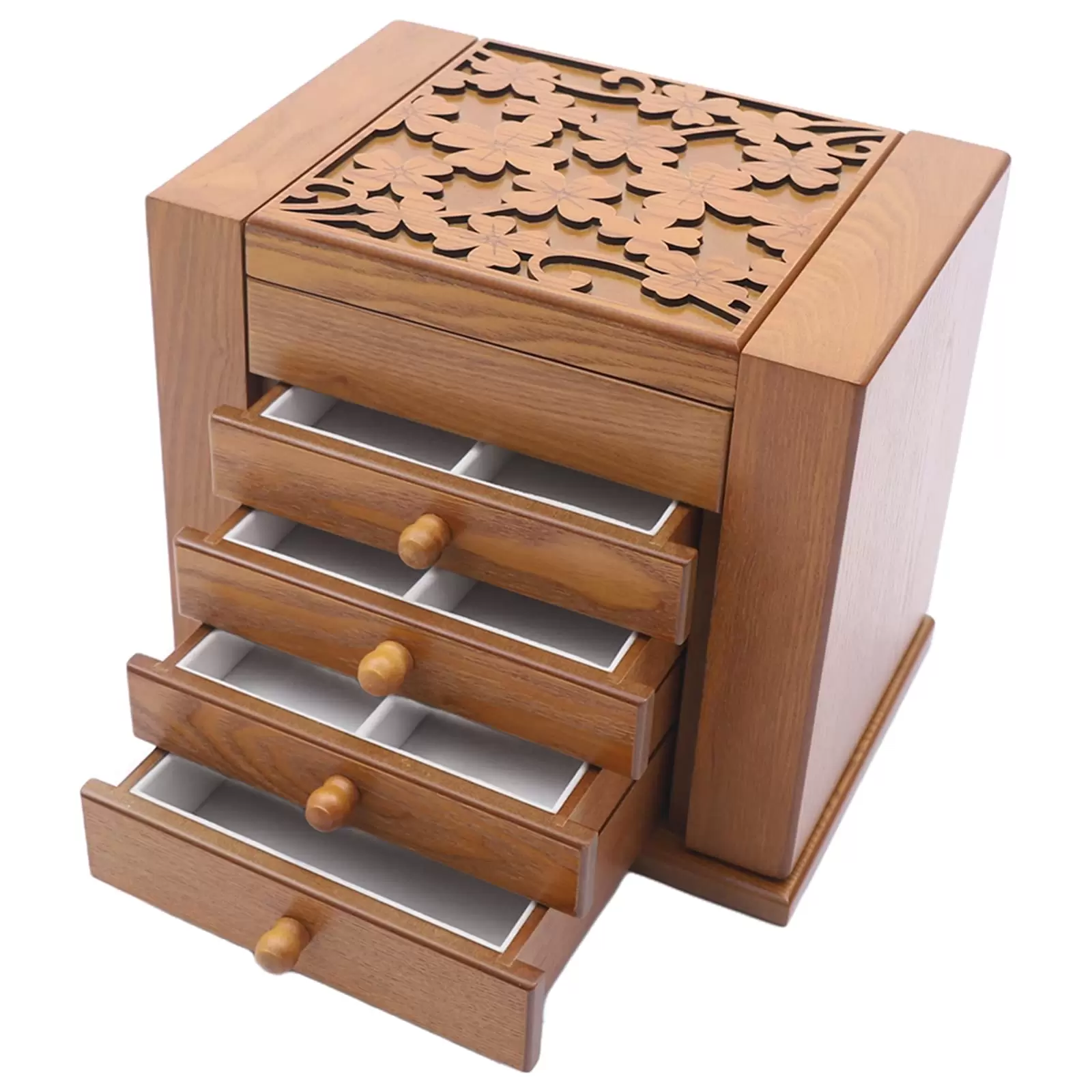Schmuckschatullen 5 lagige rustikale Holz-Schmuck Organizer Box für Uhren, Halsketten, Ringe Schmuckschatullen 5 lagige rustikale Holz-Schmuck Organizer Box für Uhren, Halsketten, Ringe
