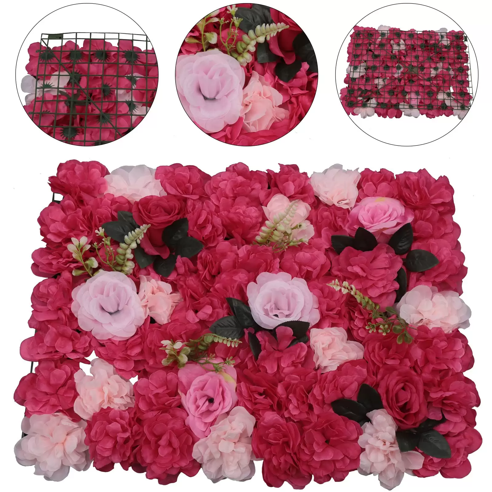 12 STÜCKE Künstliche Blumenwand Blumenwandpaneel Blumenseide Rosenwand Bildschirmpaneel