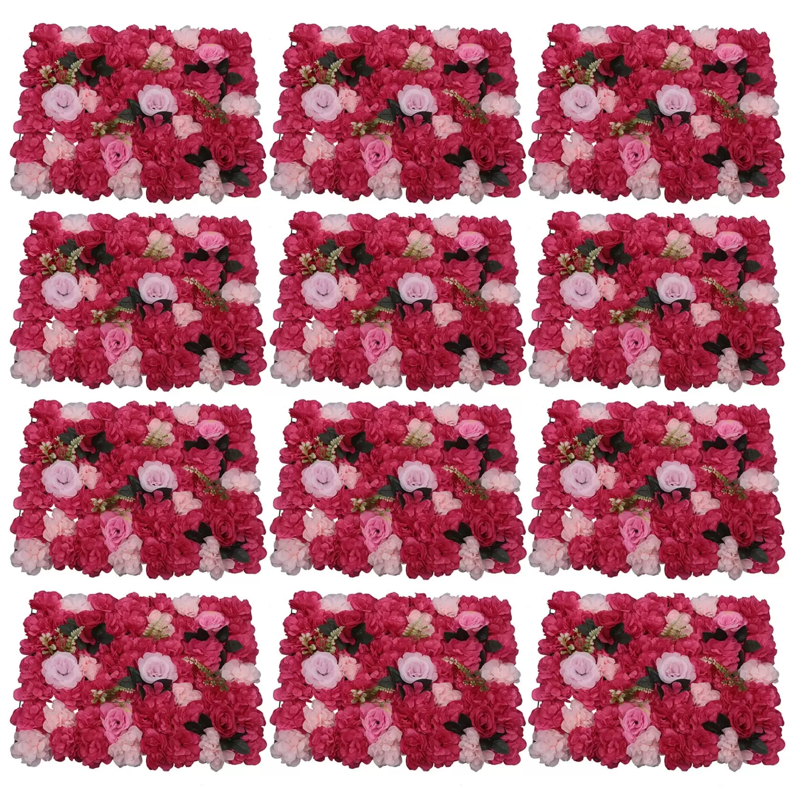 12 STÜCKE Künstliche Blumenwand Blumenwandpaneel Blumenseide Rosenwand Bildschirmpaneel