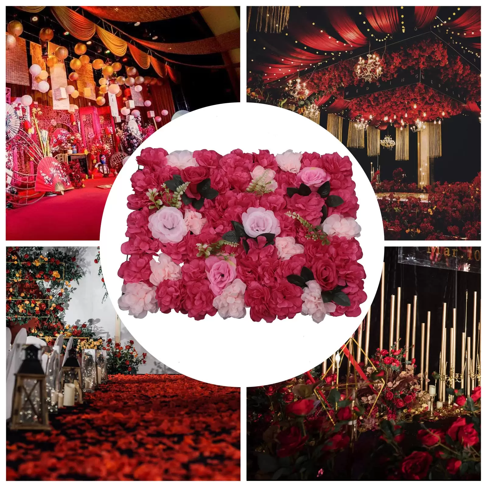 12 STÜCKE Künstliche Blumenwand Blumenwandpaneel Blumenseide Rosenwand Bildschirmpaneel
