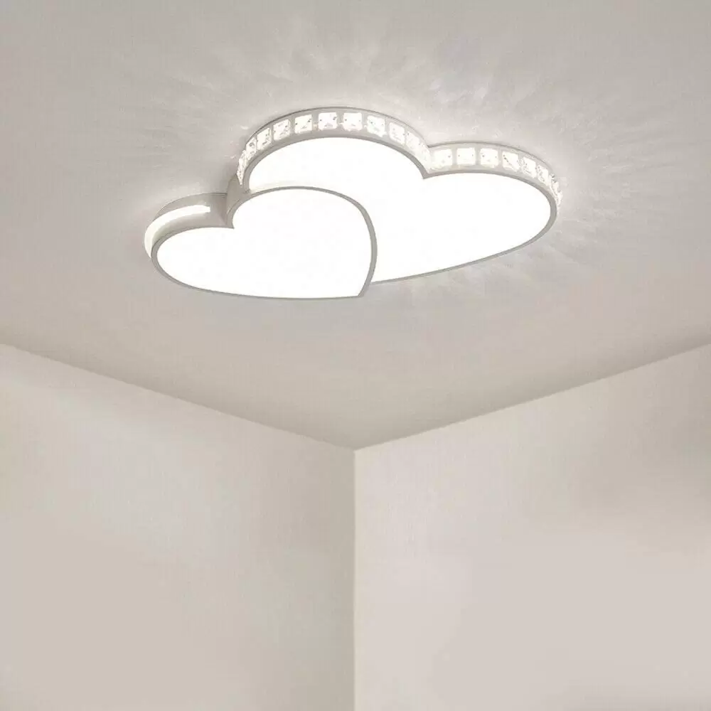 24W Kristall moderne LED-Deckenleuchten Herzförmige Lampe Wohnzimmer Schlafzimmer Licht