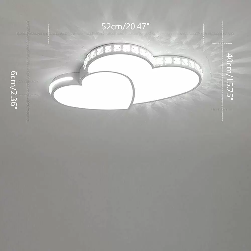 24W Kristall moderne LED-Deckenleuchten Herzförmige Lampe Wohnzimmer Schlafzimmer Licht