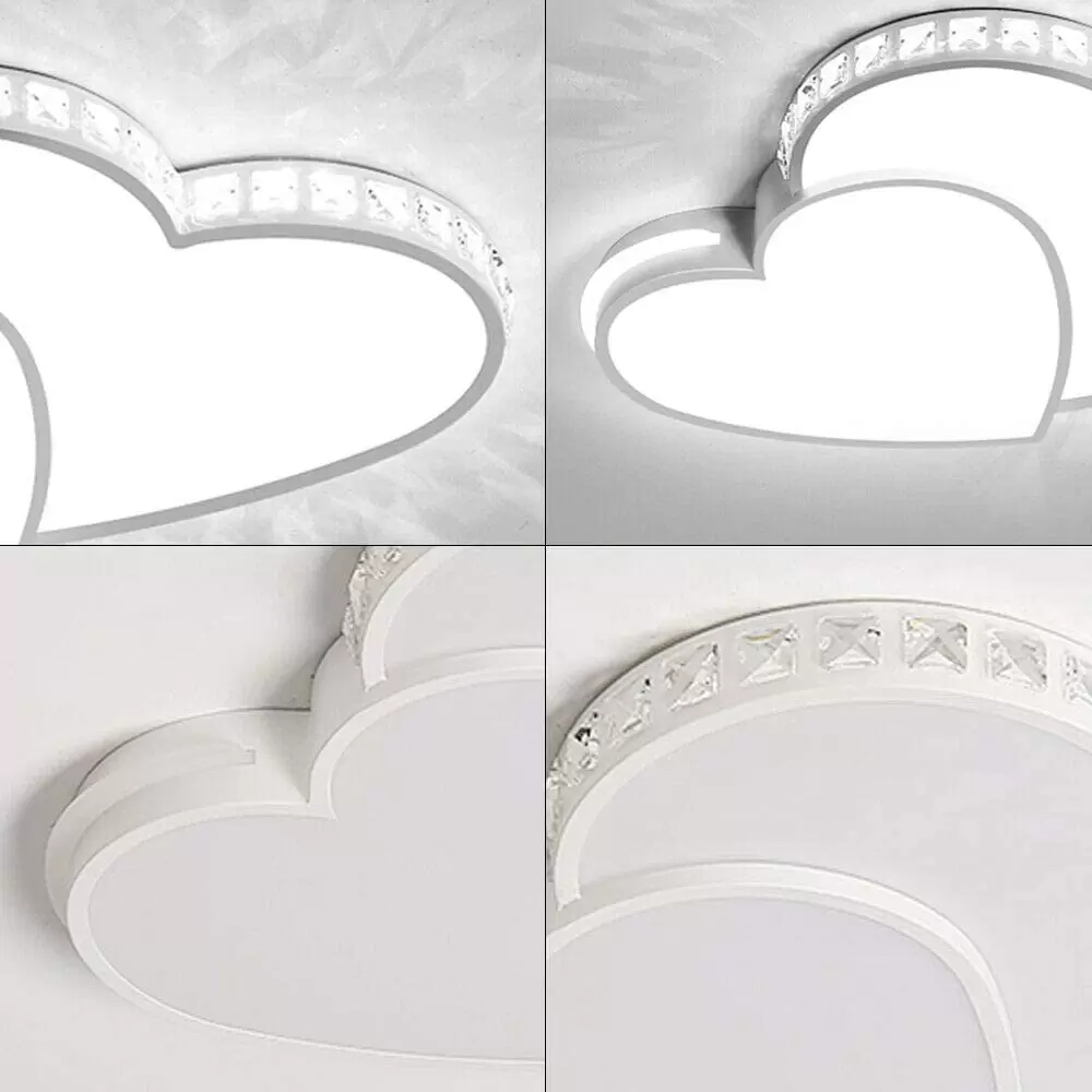 24W Kristall moderne LED-Deckenleuchten Herzförmige Lampe Wohnzimmer Schlafzimmer Licht