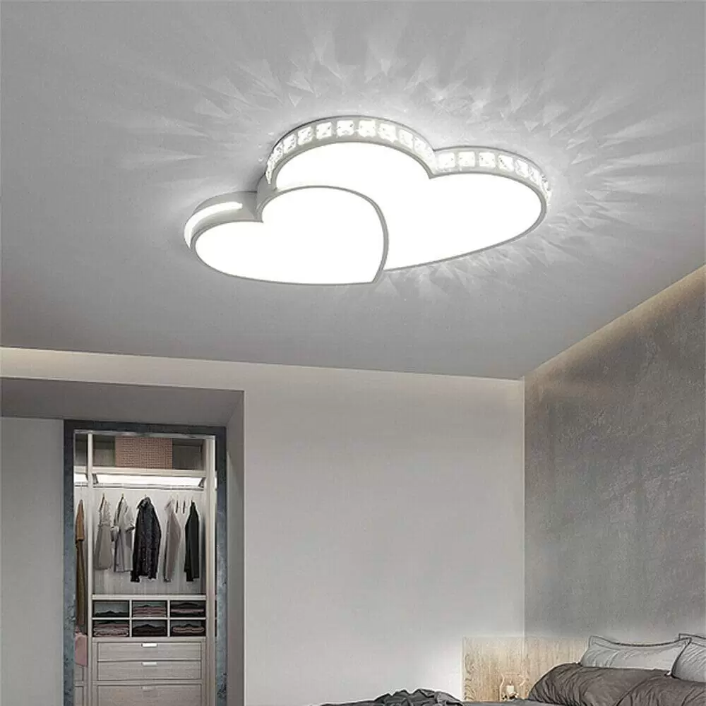 24W Kristall moderne LED-Deckenleuchten Herzförmige Lampe Wohnzimmer Schlafzimmer Licht
