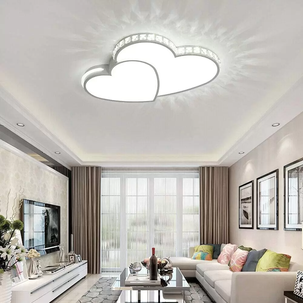 24W Kristall moderne LED-Deckenleuchten Herzförmige Lampe Wohnzimmer Schlafzimmer Licht