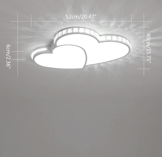 24W Kristall moderne LED-Deckenleuchten Herzförmige Lampe Wohnzimmer Schlafzimmer Licht