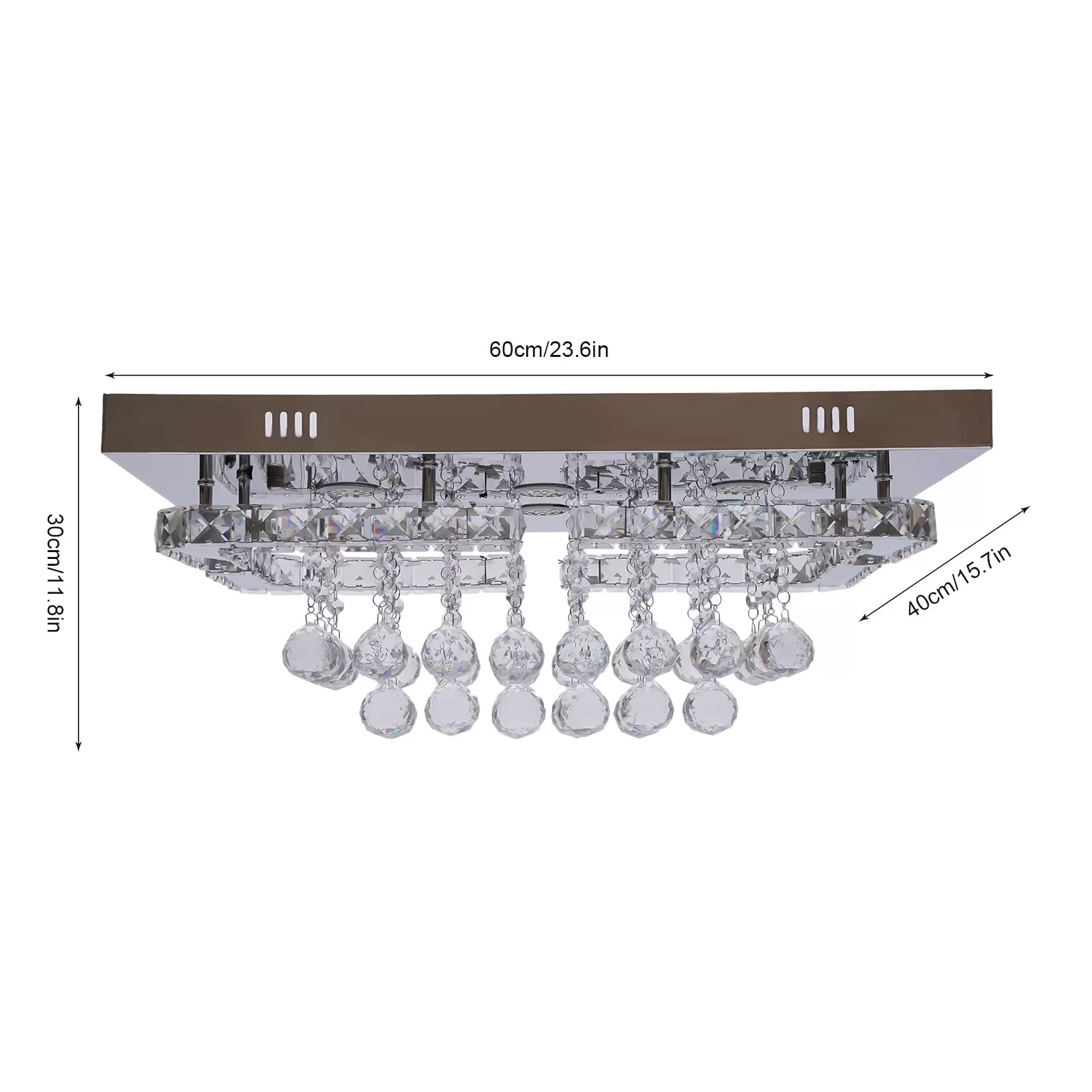 CNCEST 60cm Deckenlampe Kristall Deckenleuchte Kronleuchter Dimmbar Kronleuchter