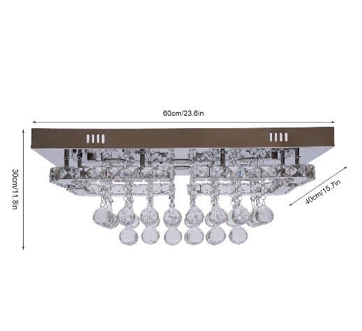 CNCEST 60cm Deckenlampe Kristall Deckenleuchte Kronleuchter Dimmbar Kronleuchter