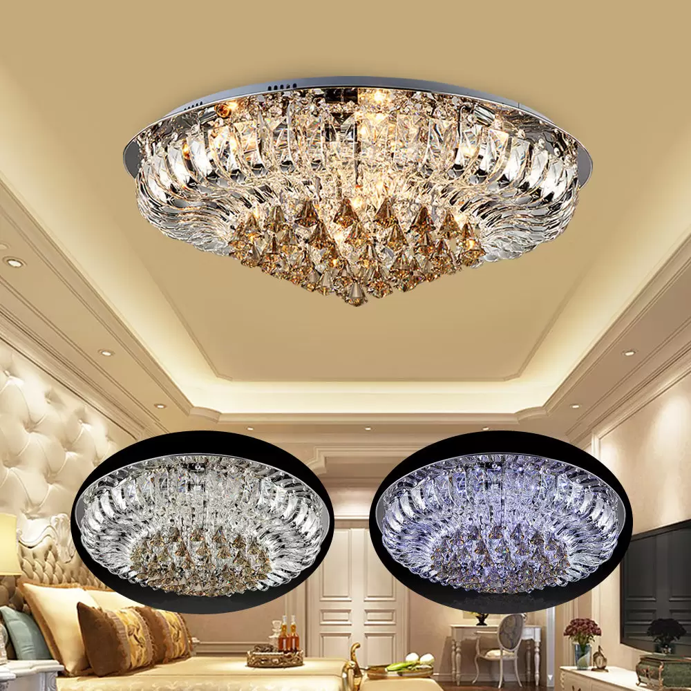 LED Modern K9 Klar Kristall Decken Hängelampe Lobby Kronleuchter Beleuchtung 60*30cm