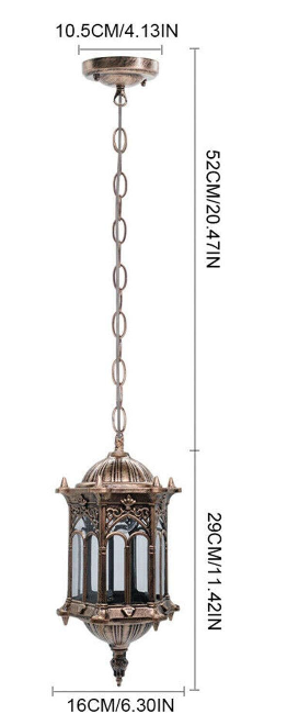 E27 Pendelleuchte Retro Hängelampe Wasserdichte Metall Gartenlampen Außenwandlaterne