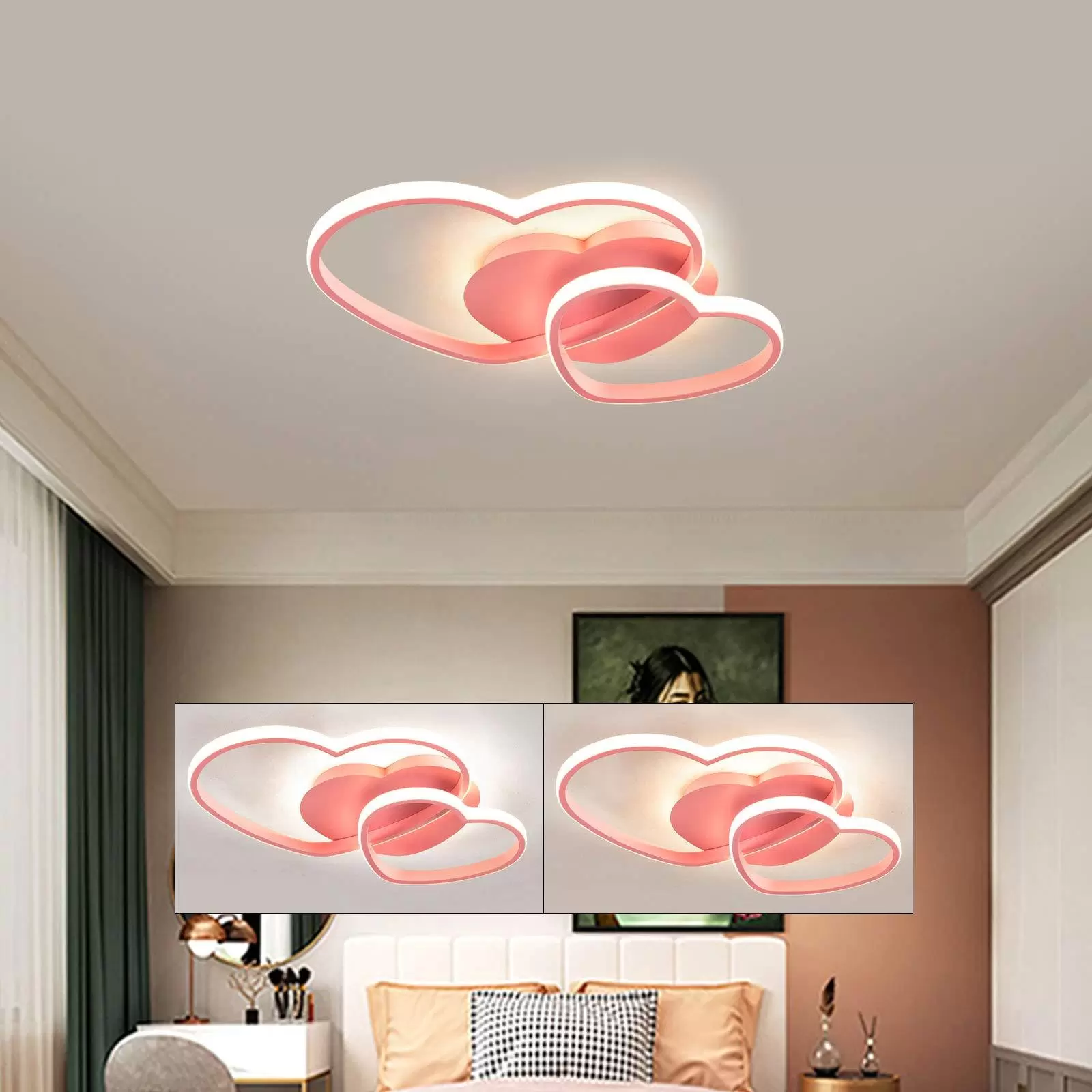 Deckenleuchte Liebesherzformige Deckenlampe Pendelleuchte mit Fernbedienung