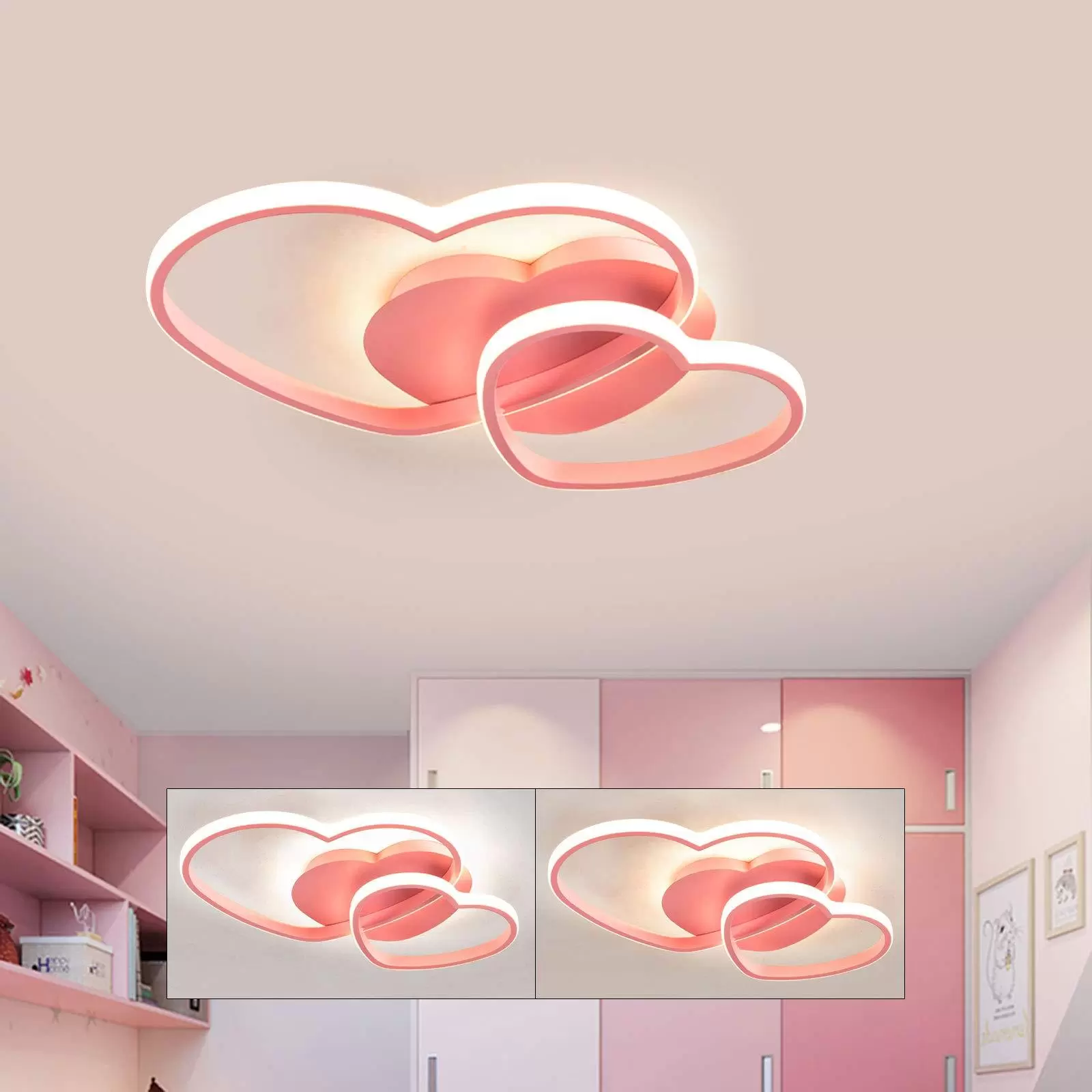 Deckenleuchte Liebesherzformige Deckenlampe Pendelleuchte mit Fernbedienung