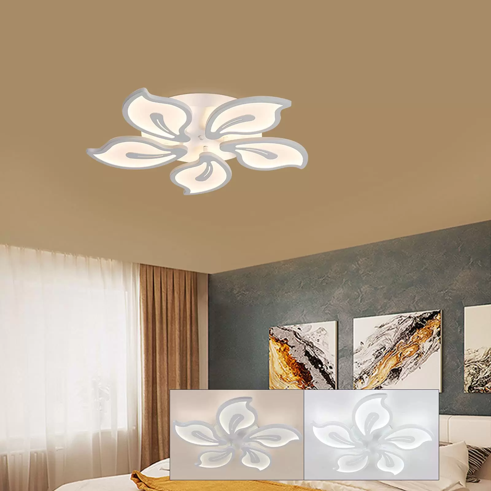Moderne Dimmbare LED Deckenleuchte Kreative Blumenform Design wohnzimmerlampe Acryl Blütenblätter Schlafzimmer Deckenlampe Kinderzimmerlampe