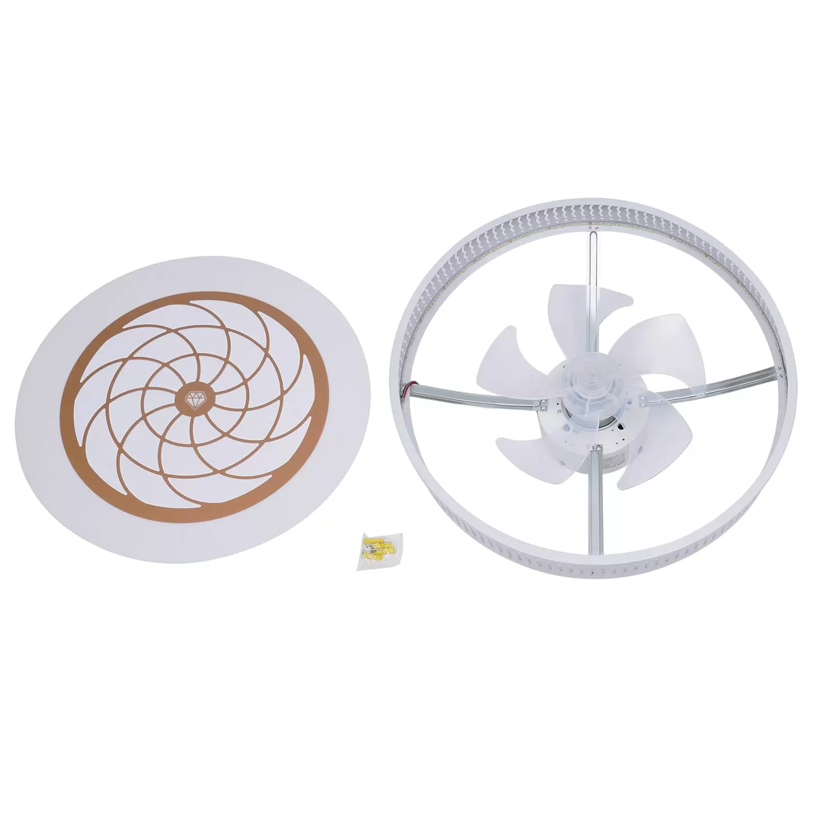 CNCEST Modern Acryl Ventilator Deckenleuchte Led Deckenventilator Lampe