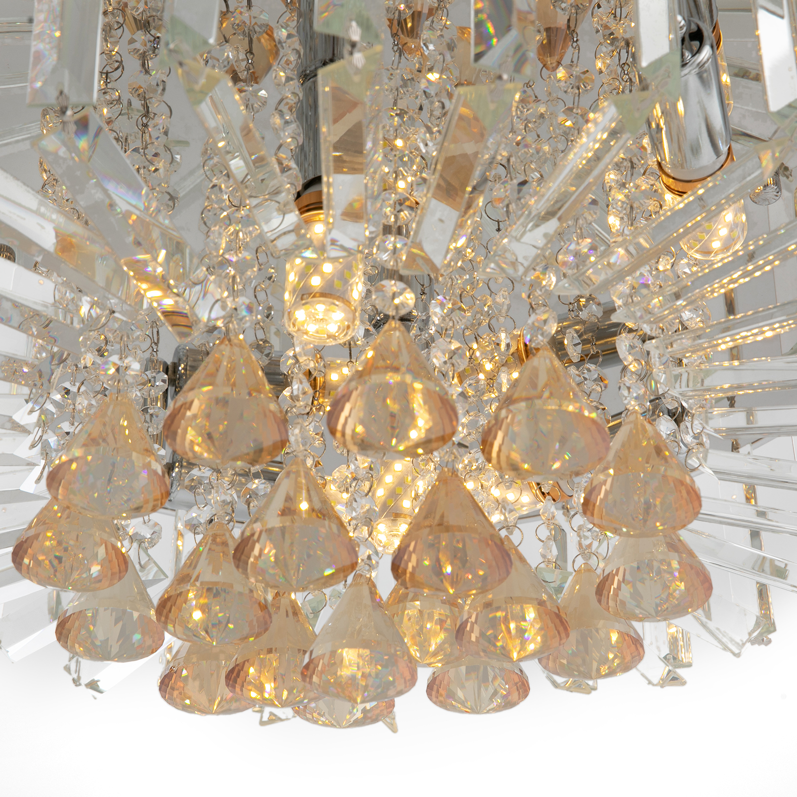 58cm E14 LED Kreative Klarer Kristall Design Deckenleucten Stufenloses Dimmen Einstellbar