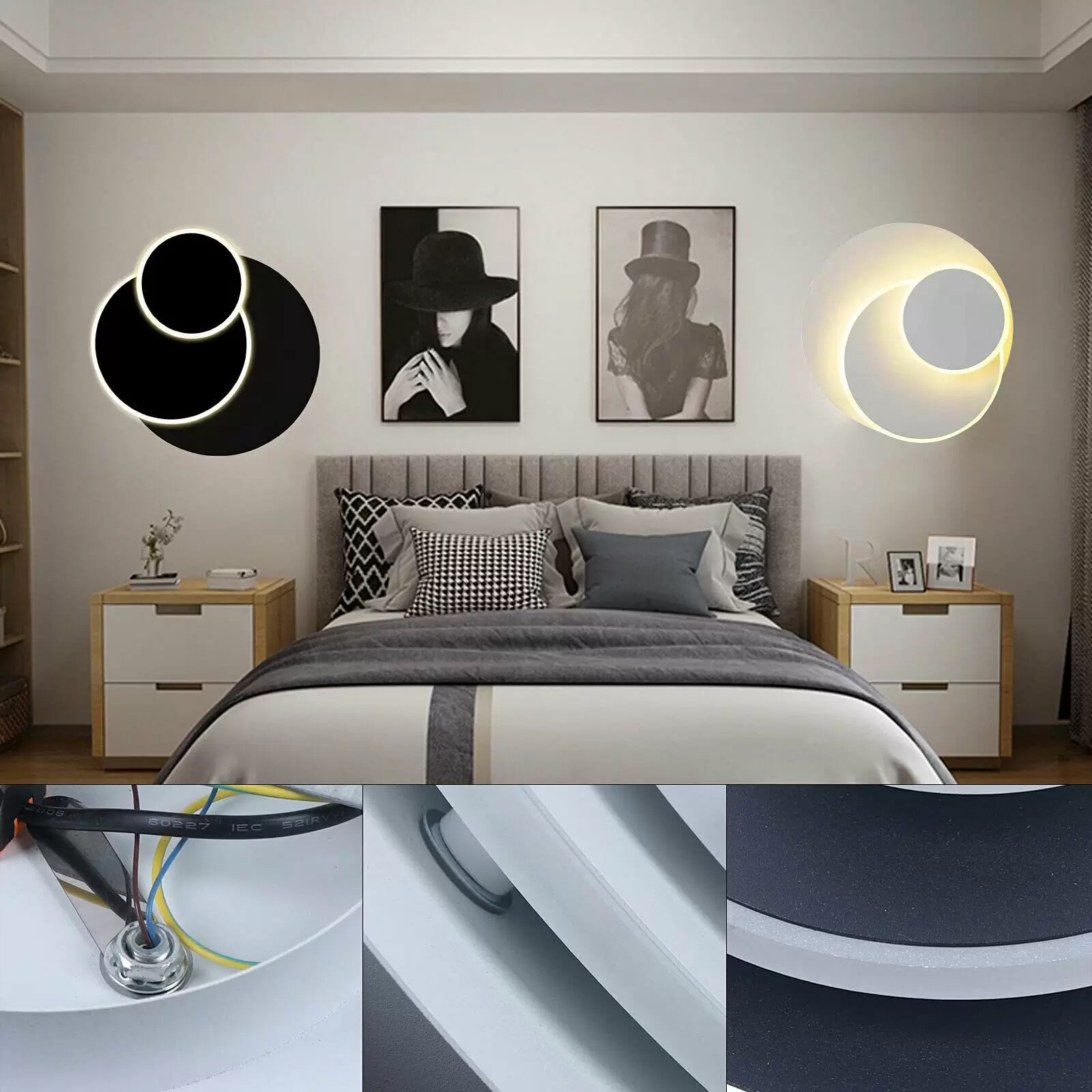 Dreischichtige Runde Led Außen Wandleuchte Lampe Glas Terrassen Balkon 350 Eckig Drehbare