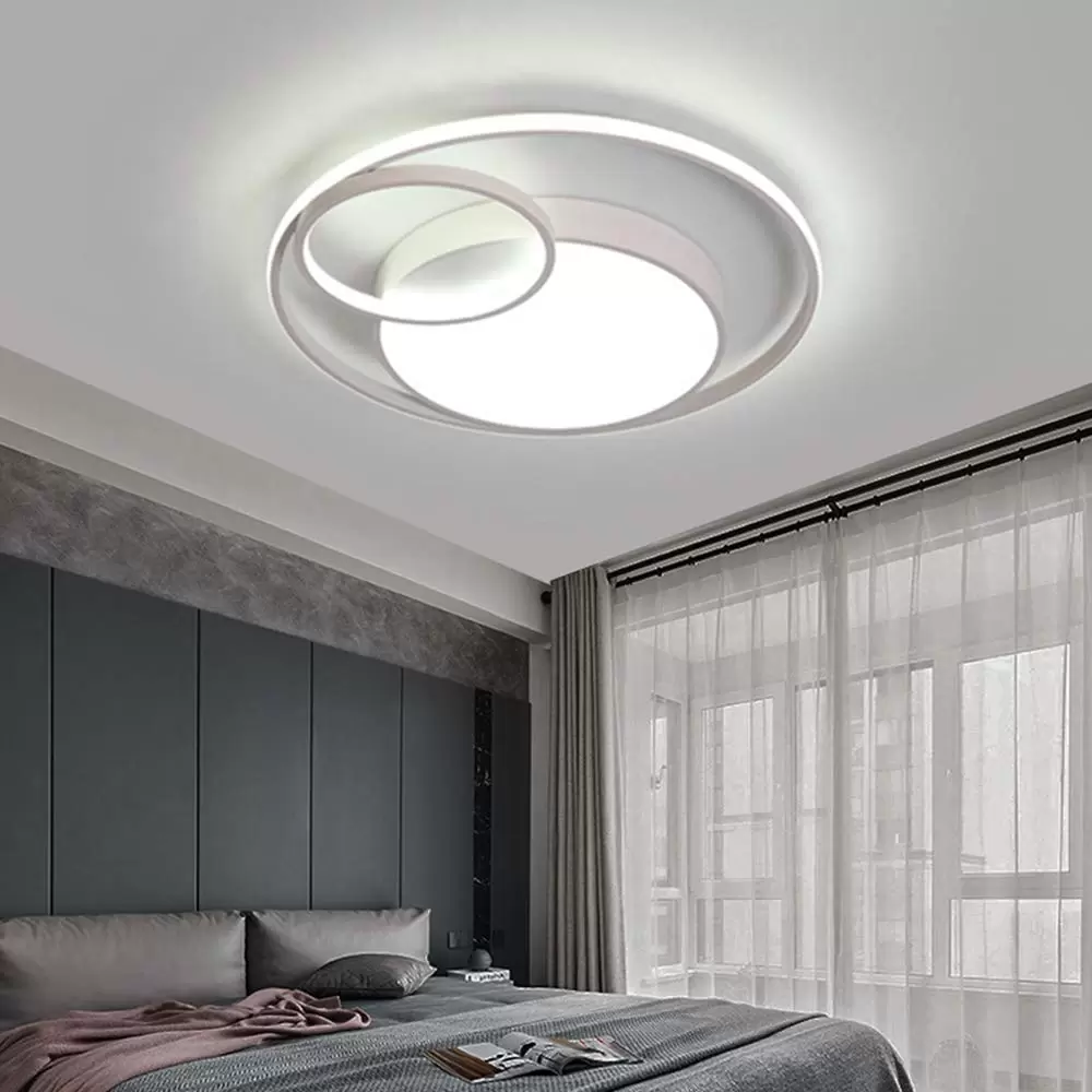 55W Moderne LED Acryl Deckenleuchte Schlafzimmer Wohnzimmer Runde Kronleuchter Lampe