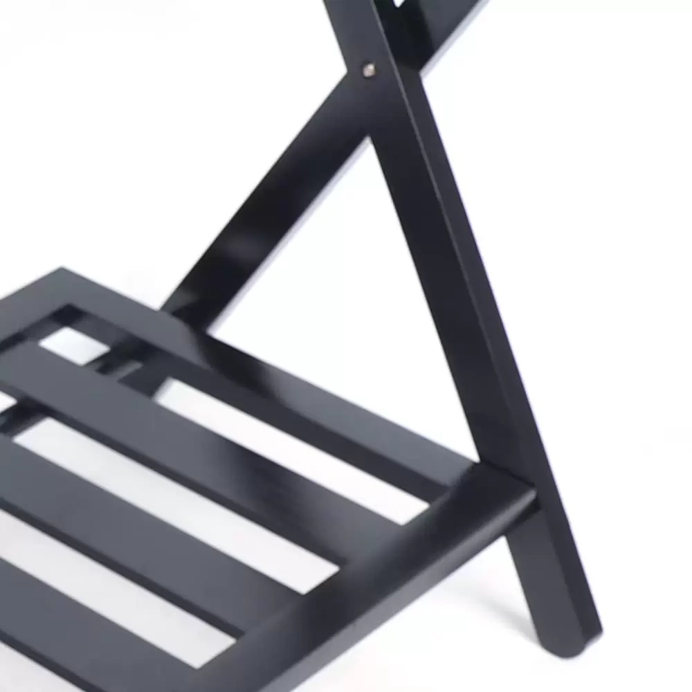 Doppelt faltbares Kofferregal, 69 x 35 x 57 cm, Aktenkofferregal, Schuhregal, Hotelregal, schwarzes Regal