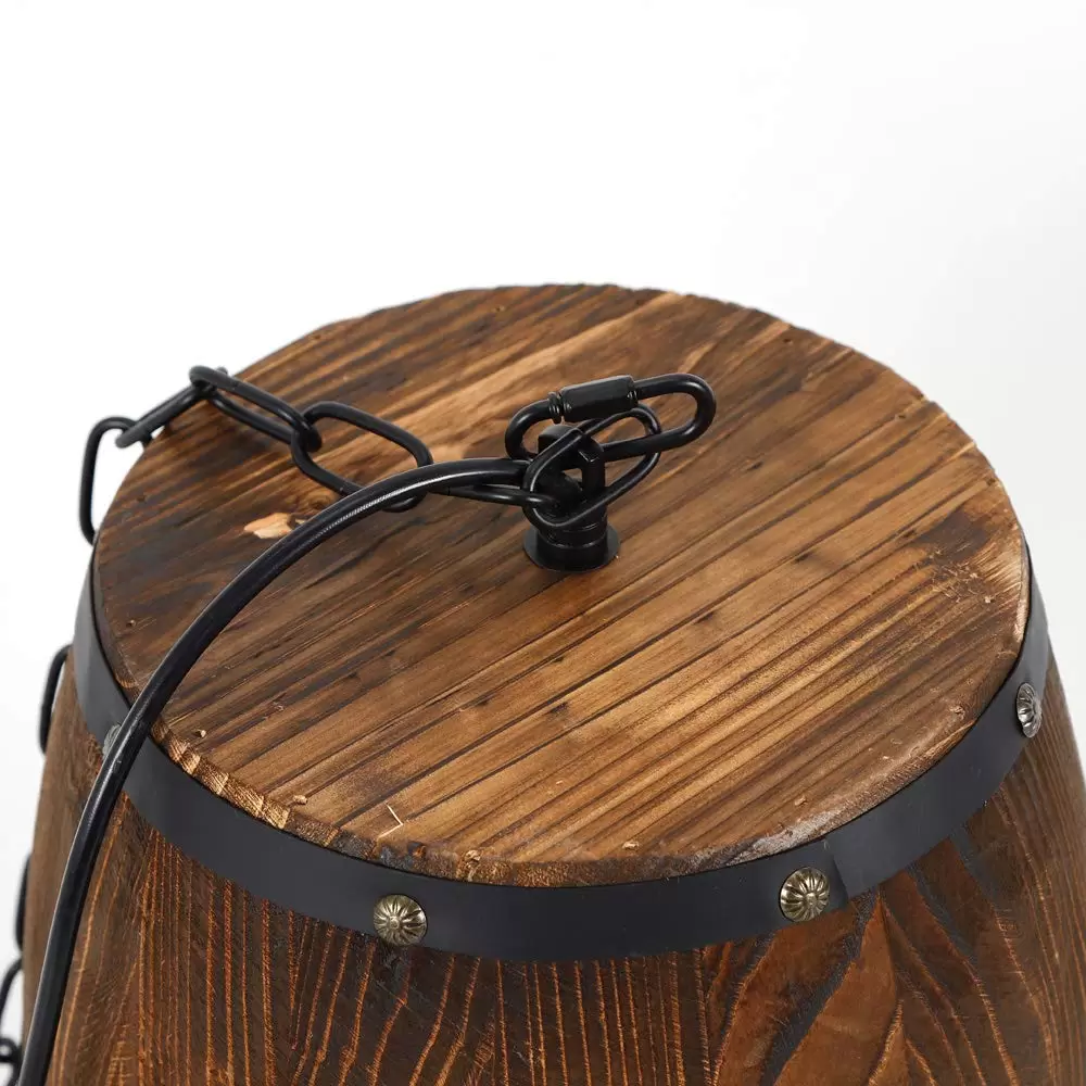 Retro Holz Weinfass Anhänger Lampe Hängeleuchte Decke Industriellen Kronleuchter Hängeleuchte