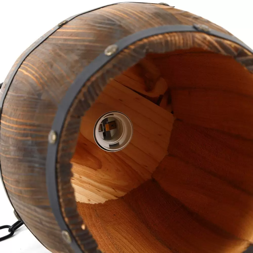 Retro Holz Weinfass Anhänger Lampe Hängeleuchte Decke Industriellen Kronleuchter Hängeleuchte