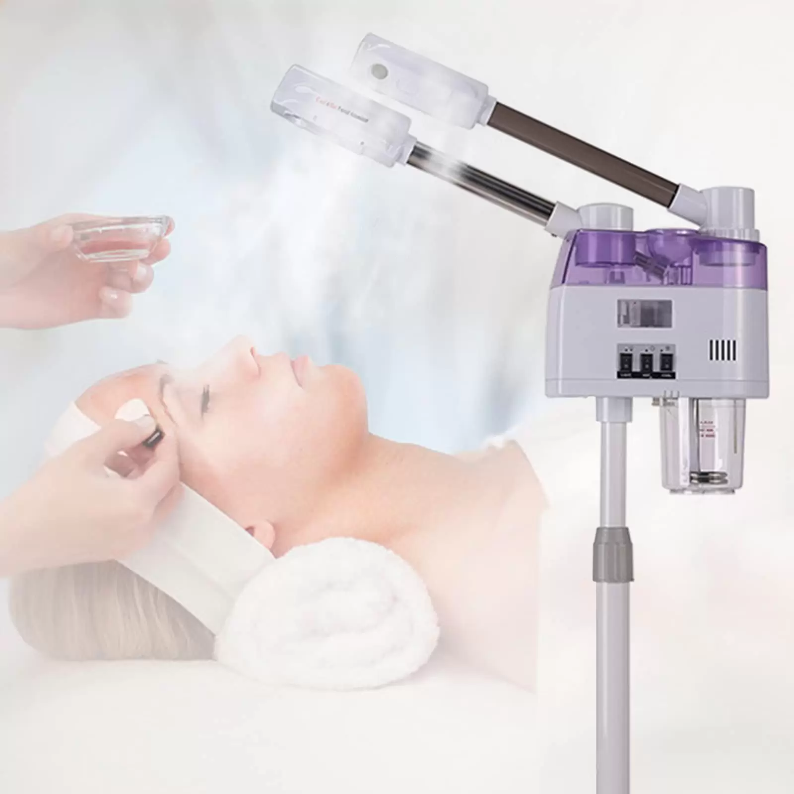 Bedampfer Gesichtsdampfer Gesichtssauna Porenreiniger Ozon Facial Steamer Verdampfe Doppelrohr Dampfgerät Schönheit Maschine Bedampfer Gesichtsdampfer Gesichtssauna Porenreiniger Ozon Facial Steamer Verdampfe Doppelrohr Dampfgerät Schönheit Maschine