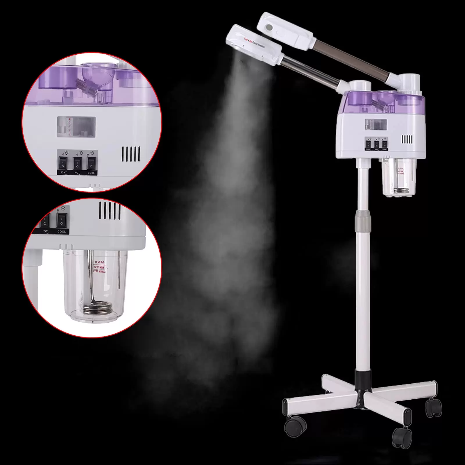 Bedampfer Gesichtsdampfer Gesichtssauna Porenreiniger Ozon Facial Steamer Verdampfe Doppelrohr Dampfgerät Schönheit Maschine Bedampfer Gesichtsdampfer Gesichtssauna Porenreiniger Ozon Facial Steamer Verdampfe Doppelrohr Dampfgerät Schönheit Maschine