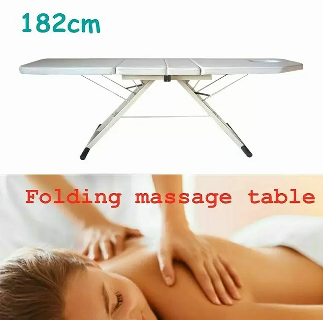 Klappbar Massageliege SPA Salon Bett Kosmetikbett Massagetisch (Weiß)