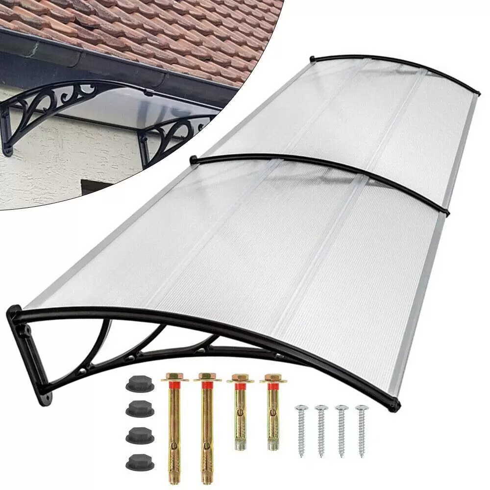 Eingangstür Baldachin Überdachung Fensterbank Sonnenbank Vordach Transparent 150cm