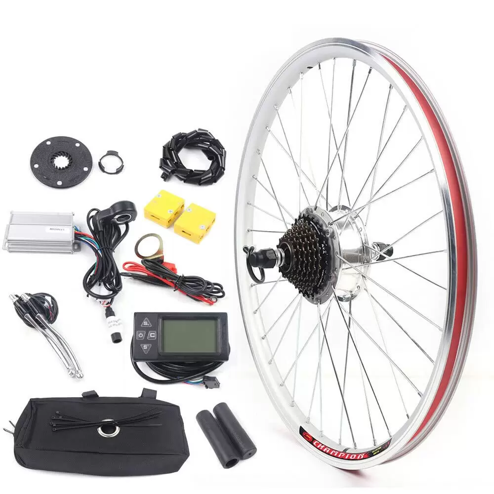 CNCEST 26 Zoll 350W E Bike Umbausatz Elektrofahrrad Motor Conversion Kit Hinterrad 36V