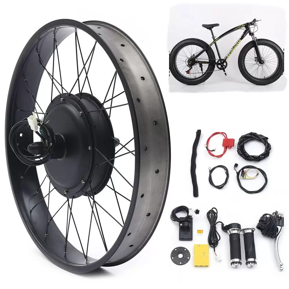 E-Bike Umbausatz Hinterrad Elektro-Fahrrad Satz 26 Zoll 48V Elektrofahrrad Ebike Motor 1500W