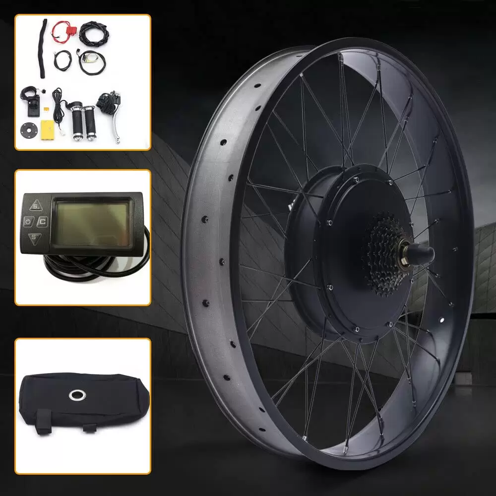 E-Bike Umbausatz Hinterrad Elektro-Fahrrad Satz 26 Zoll 48V Elektrofahrrad Ebike Motor 1500W