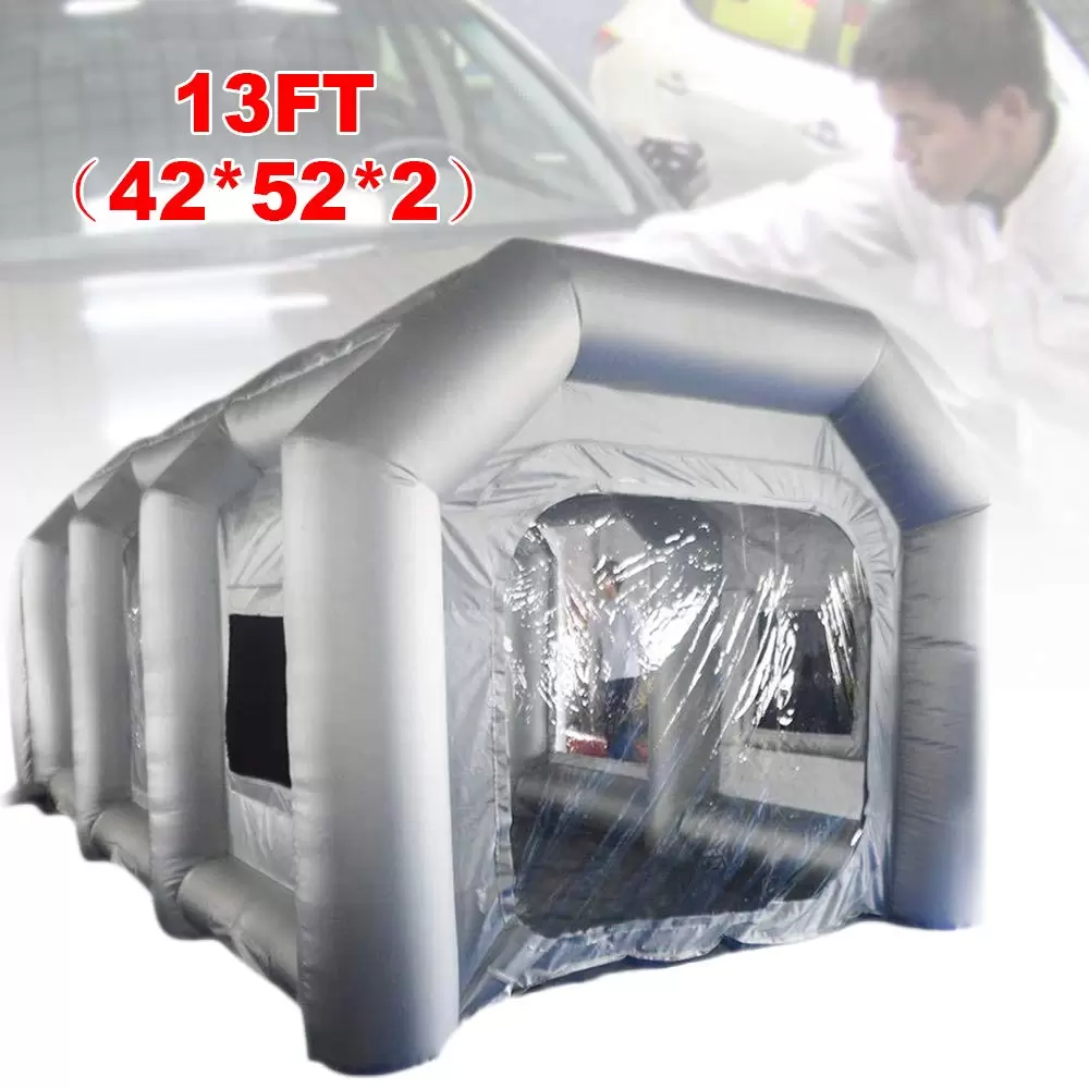 Lackierkabine Zelt Aufblasbare Lackierkabine mit Filtersystem Transparentes Fenster Aufblasbares Zelt für Autolackierung ohne Gebläse
